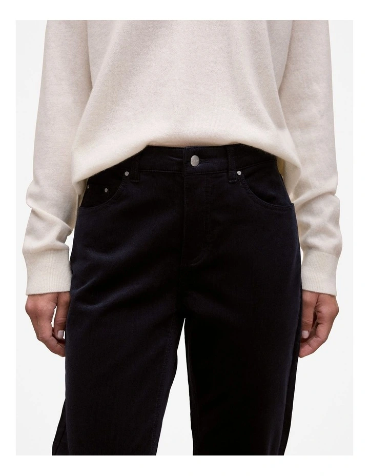 Cord Five Pocket Boyfriend Pant in Night Sky image 3