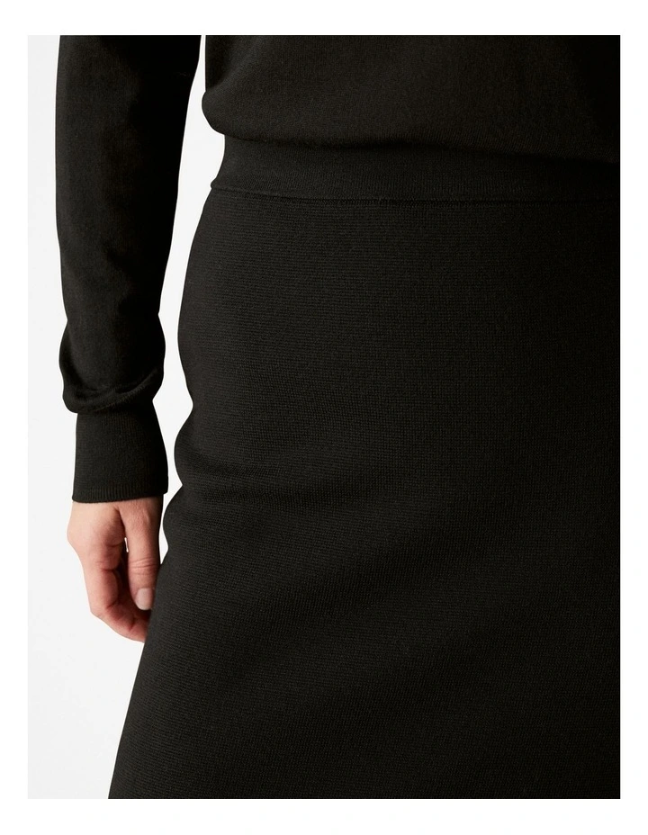 Australian Merino Milano Pencil Skirt in Black image 3