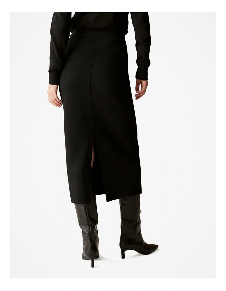 Australian Merino Milano Pencil Skirt in Black image 4