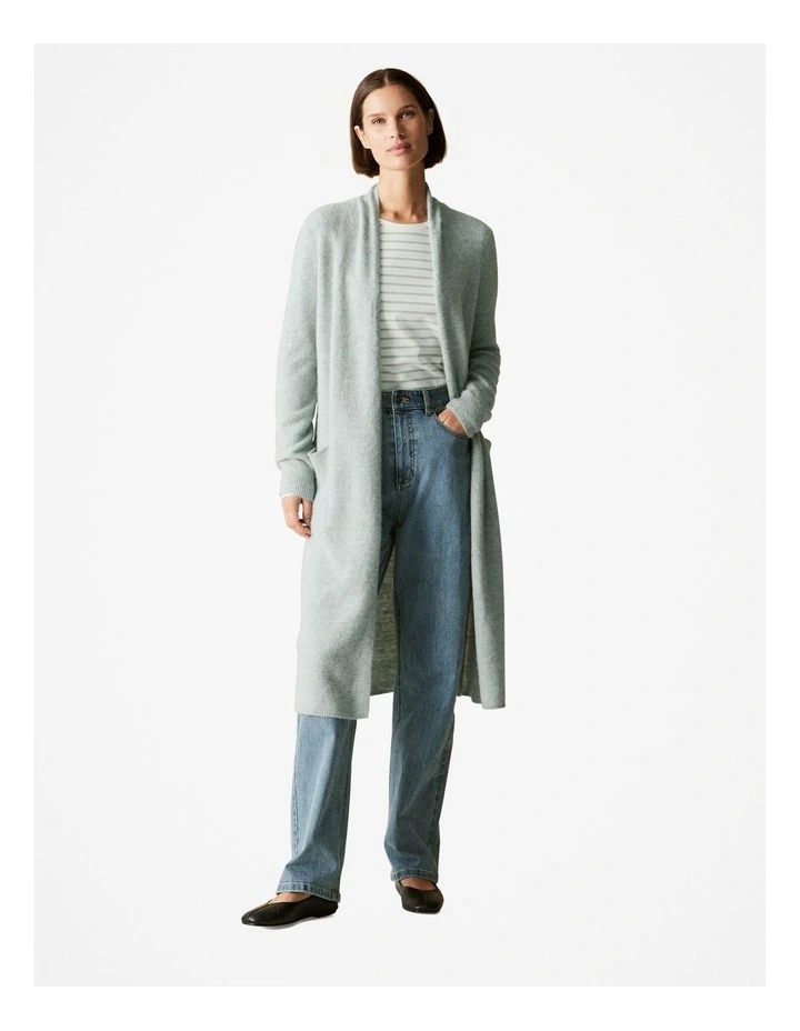 Organically Grown Cotton Striped Long Sleeved T-shirt in Pastel Green image 2