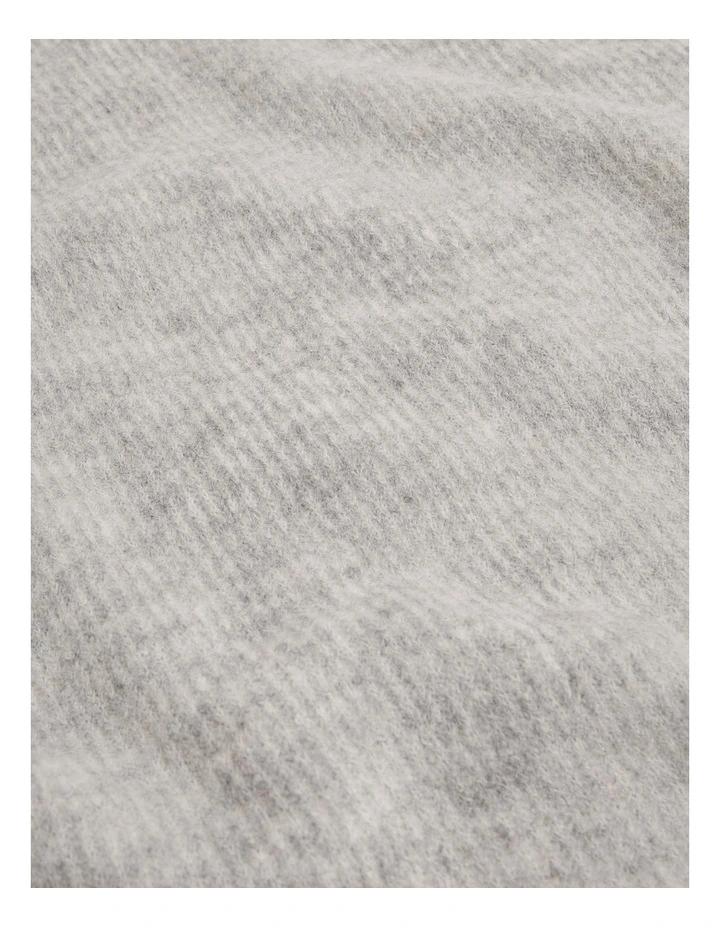 Alpaca Merino Blend Scarf in Light Grey Melange image 2