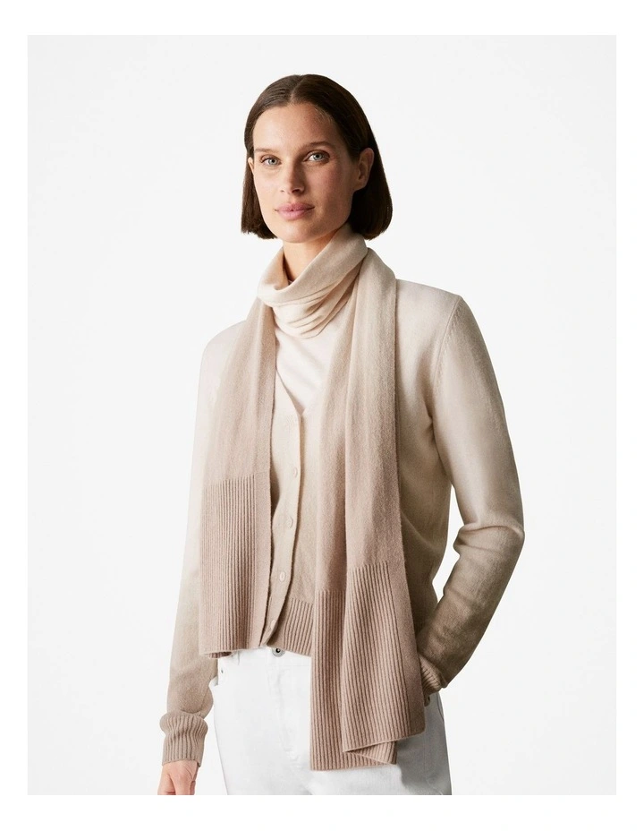 Wool Cashmere Ombre Print Scarf in Atmosphere image 3