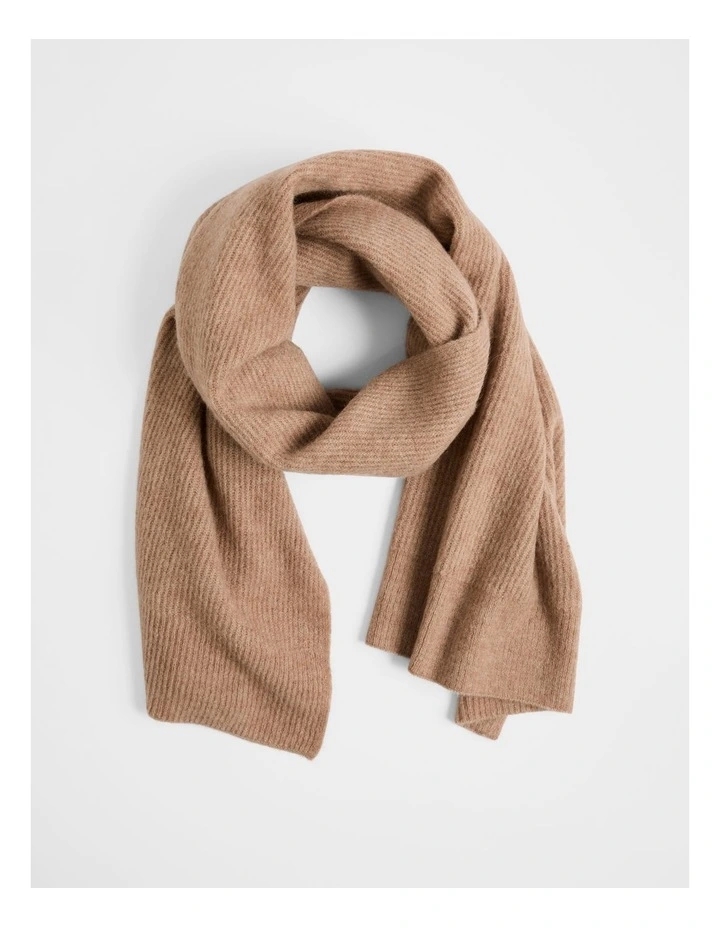 Alpaca Merino Blend Scarf in Camel image 1