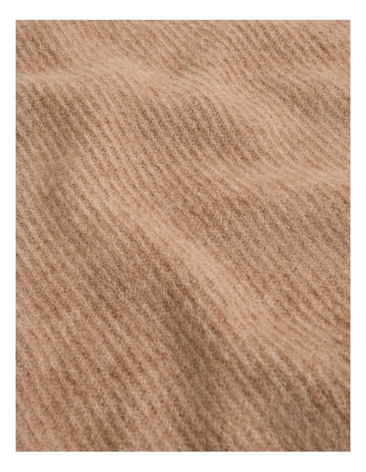 Alpaca Merino Blend Scarf in Camel image 2