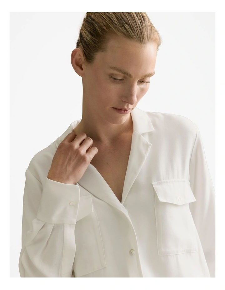 Camp Collar Relaxed Fit Shirt in Parchment image 3