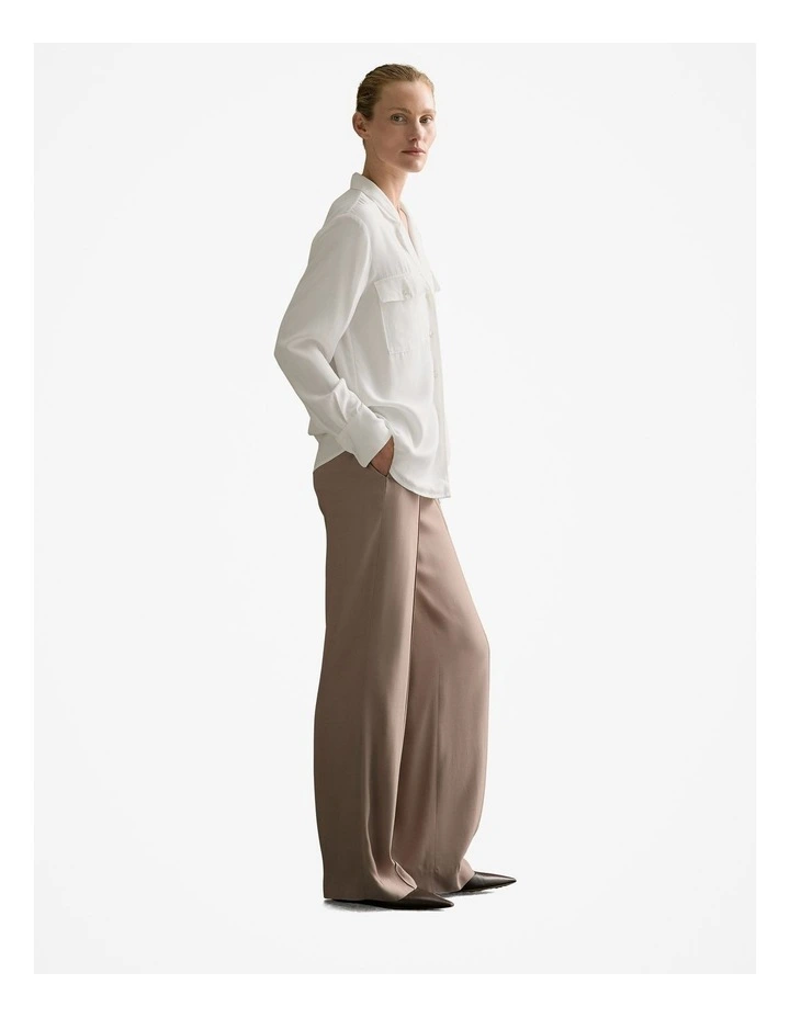 Camp Collar Relaxed Fit Shirt in Parchment image 5
