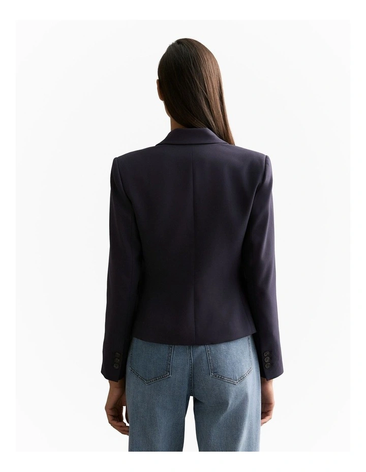 Single Breasted Cropped Blazer in Night Sky image 2