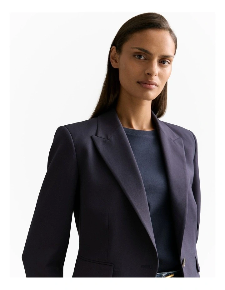 Single Breasted Cropped Blazer in Night Sky image 3