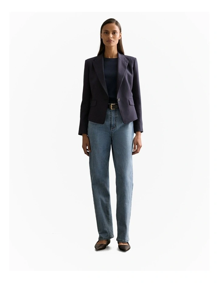 Single Breasted Cropped Blazer in Night Sky image 4