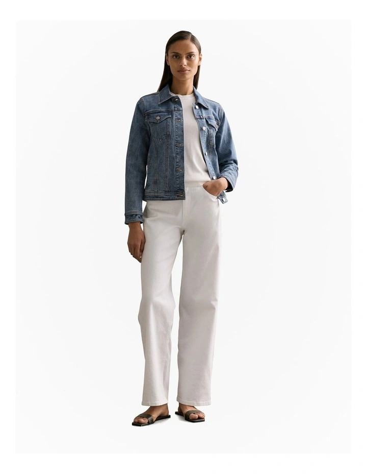 Australian Cotton Blend Classic Denim Jacket in Vintage Wash Denim image 2