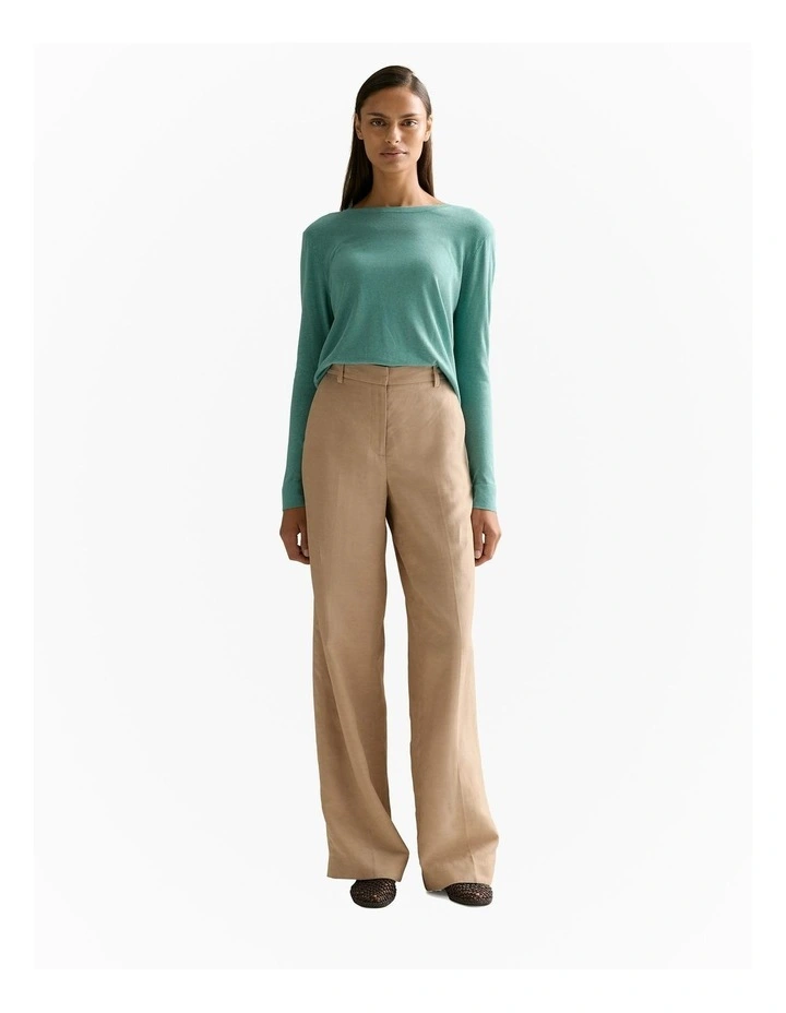 Silk Linen Luxury Blend Relaxed Knit in Seafoam image 2