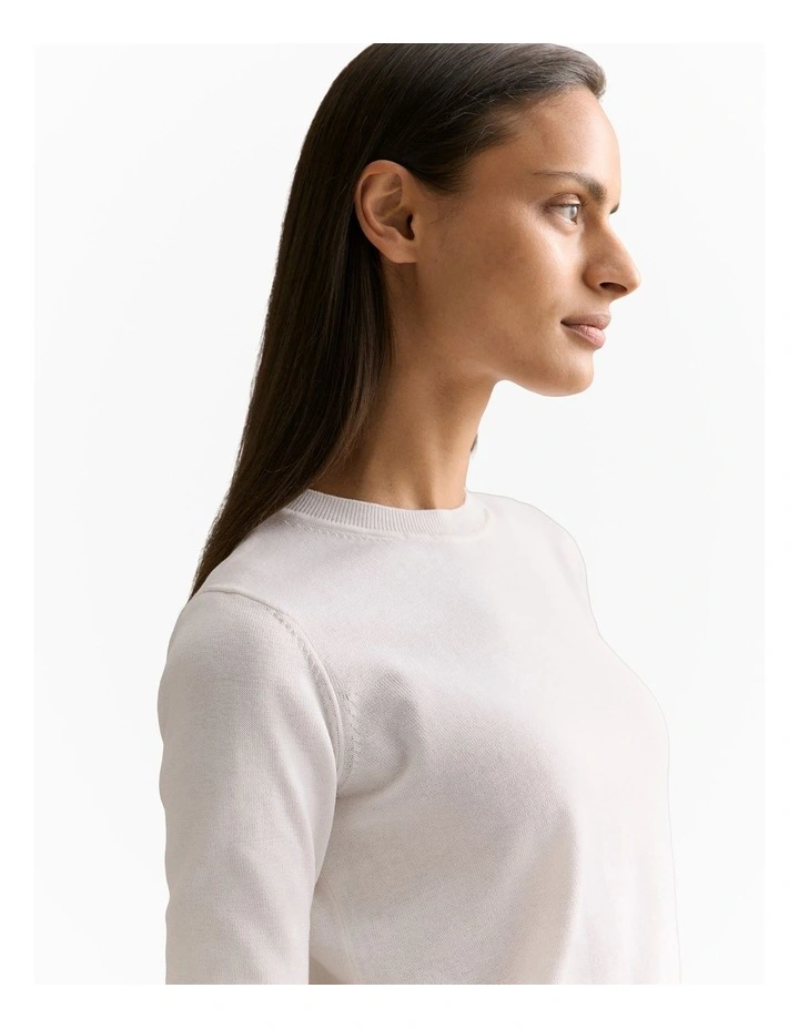 Silk Linen Luxury Blend T-shirt in Parchment image 3