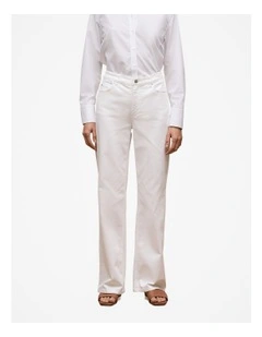 Australian Cotton Blend Wide Leg Jean in White