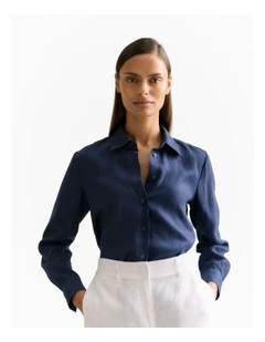 Linen Classic Shirt in Navy