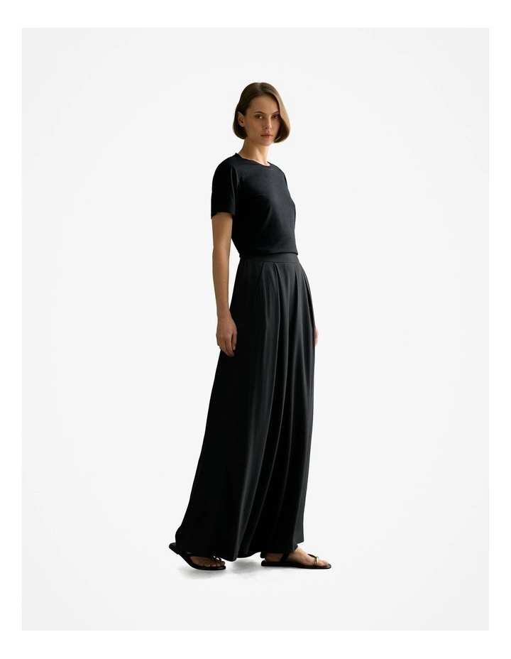 Lurex Metallic Jersey T-shirt in Black image 2