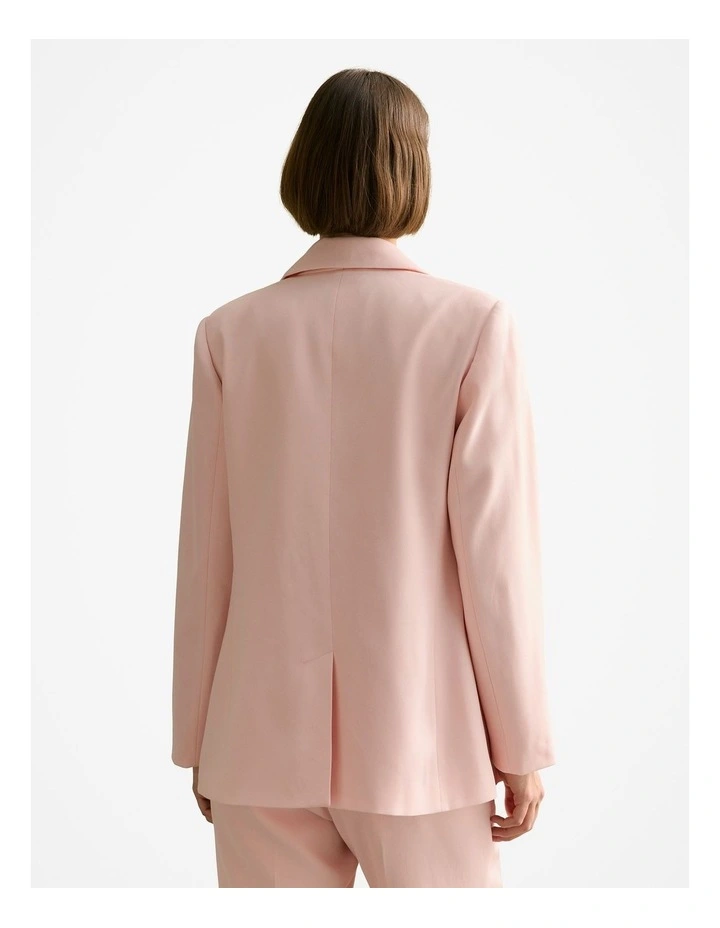 Crepe Double Breasted Blazer in Pink Salt image 4