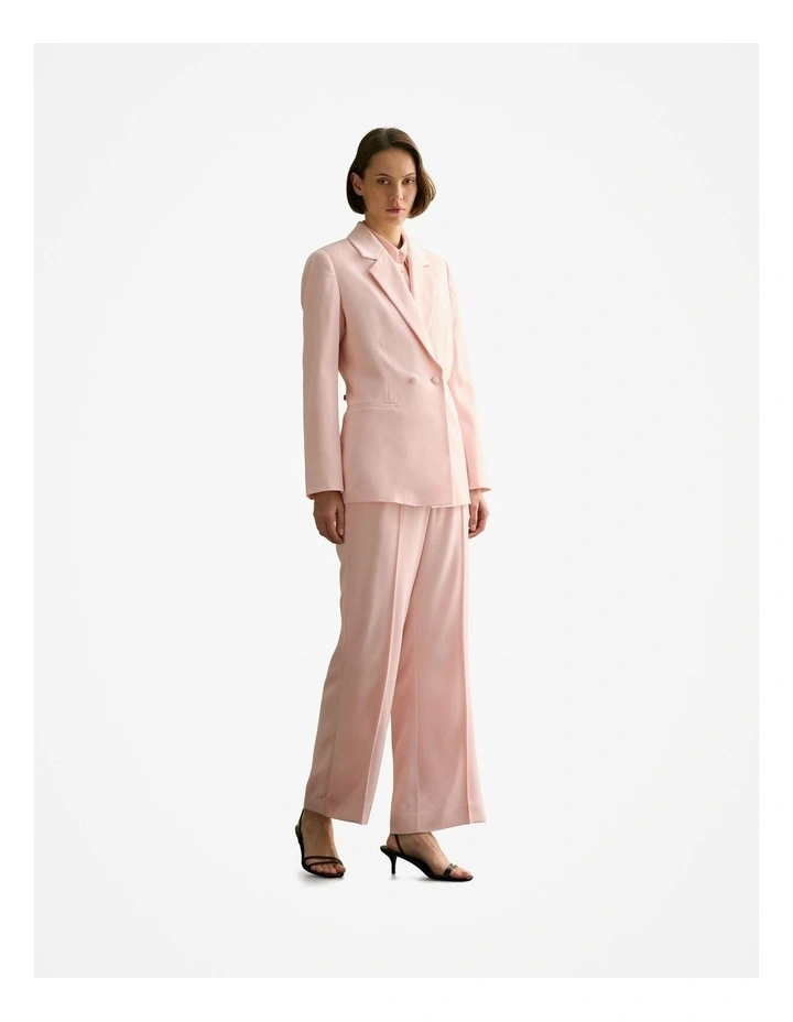 Crepe Double Breasted Blazer in Pink Salt image 5