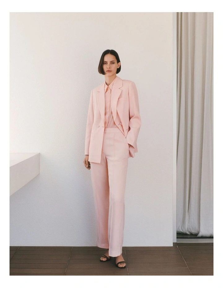 Pintuck Detail Wide Leg Pant in Pink Salt image 2