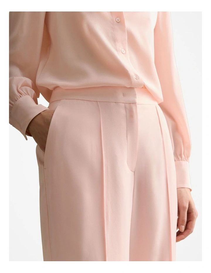 Pintuck Detail Wide Leg Pant in Pink Salt image 3