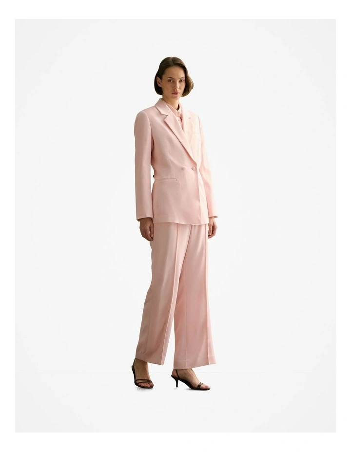 Pintuck Detail Wide Leg Pant in Pink Salt image 5