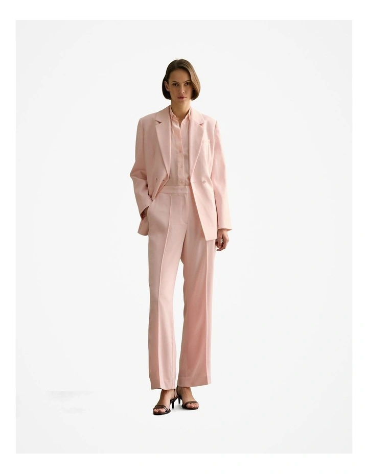 Pintuck Detail Wide Leg Pant in Pink Salt image 6