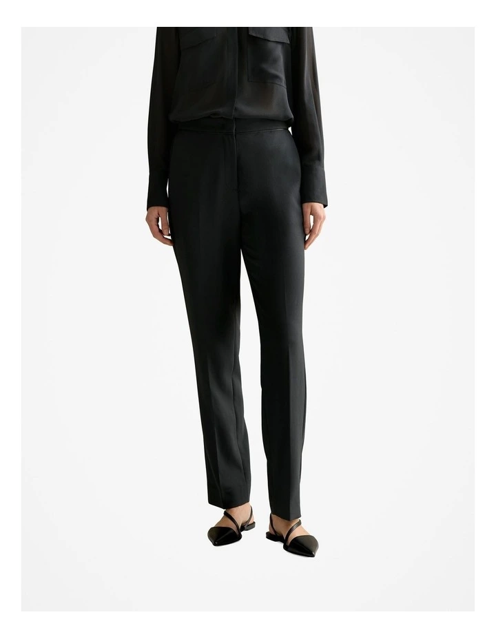 Piping Detail Straight Leg Pant in Black image 1