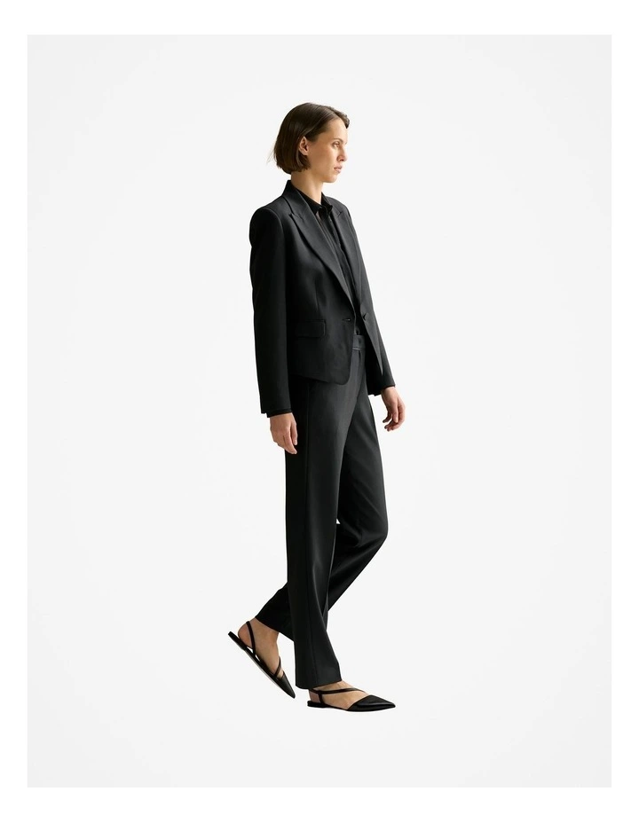 Piping Detail Straight Leg Pant in Black image 5