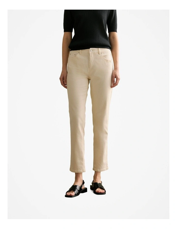 Undyed Natural Denim Boyfriend Jean in Ecru image 1
