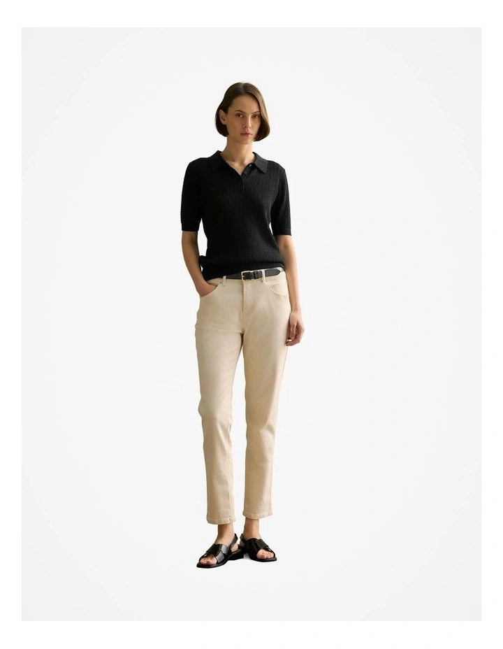 Undyed Natural Denim Boyfriend Jean in Ecru image 2