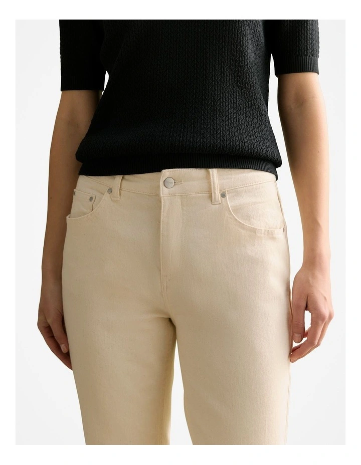 Undyed Natural Denim Boyfriend Jean in Ecru image 3