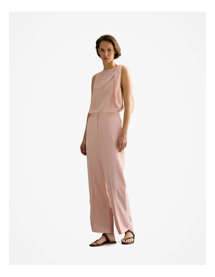 Silk Tie Detail Sleeveless Top in Pink Salt image 2