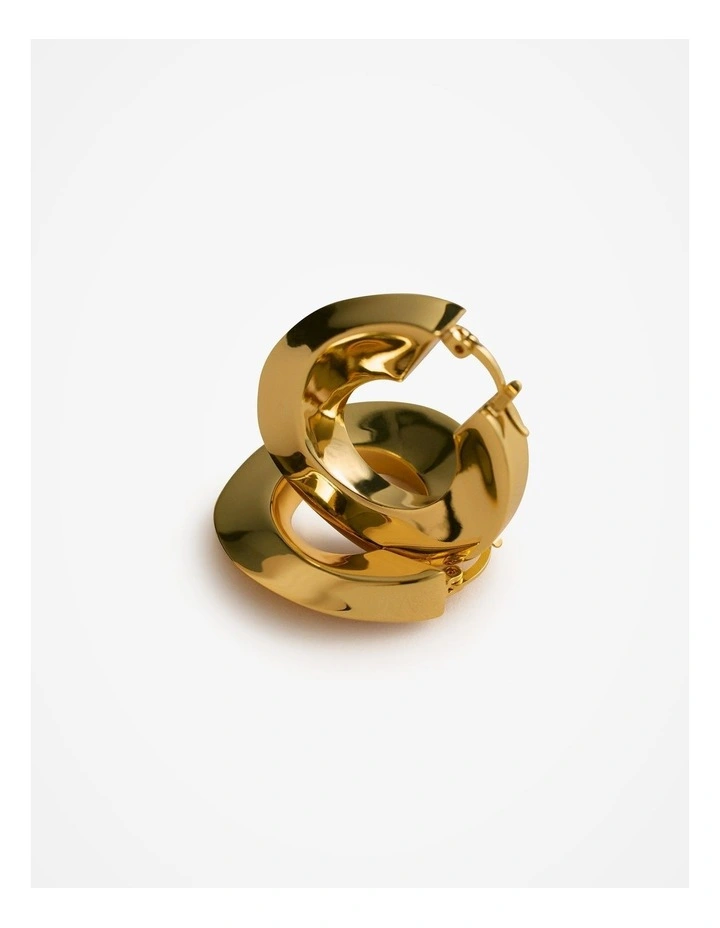 Vera Large Hoop Earrings in Gold image 3