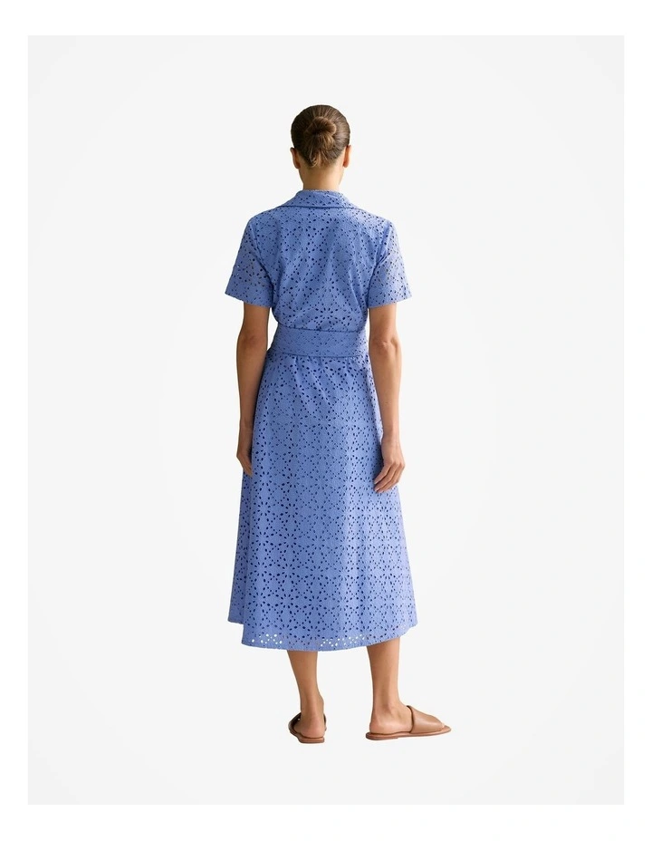 Broderie Anglaise Shirt Dress in Wedgewood Blue image 4