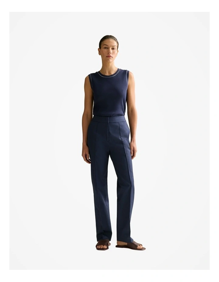 Cotton Double Cloth Tailored Pant in Navy image 2