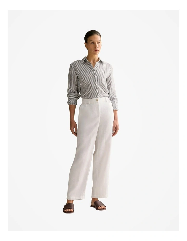 Yarn Dyed Linen Stripe Shirt in Navy image 2