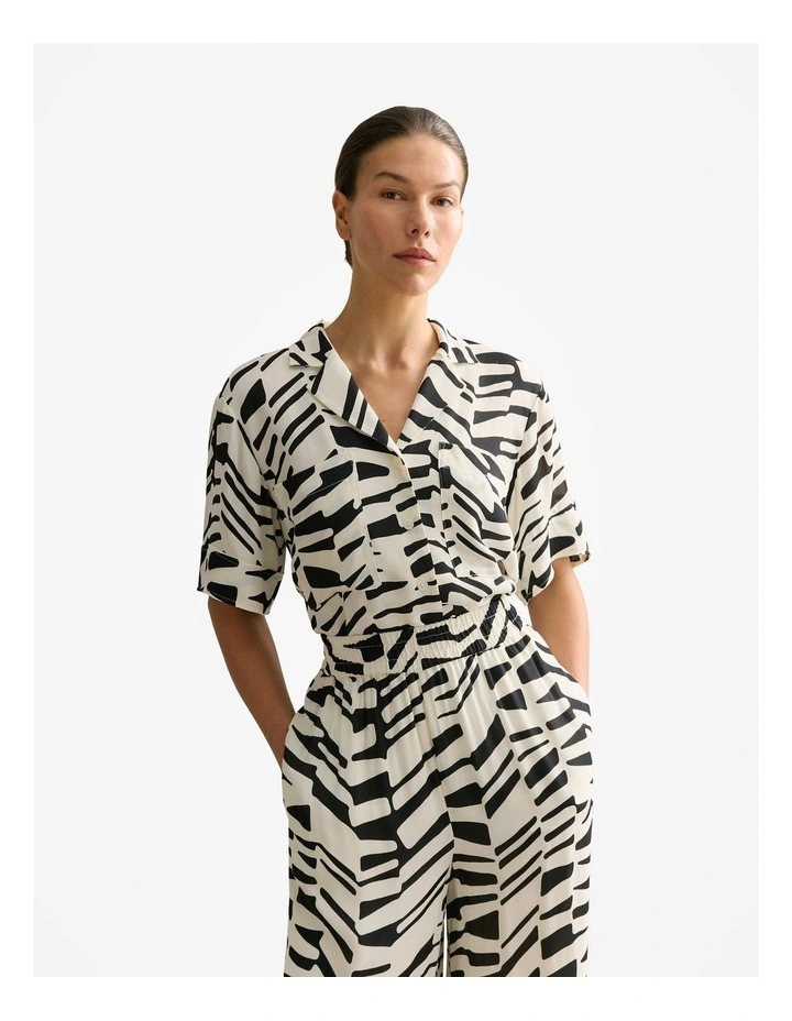 Bold Geo Camp Shirt in Black Multi image 1
