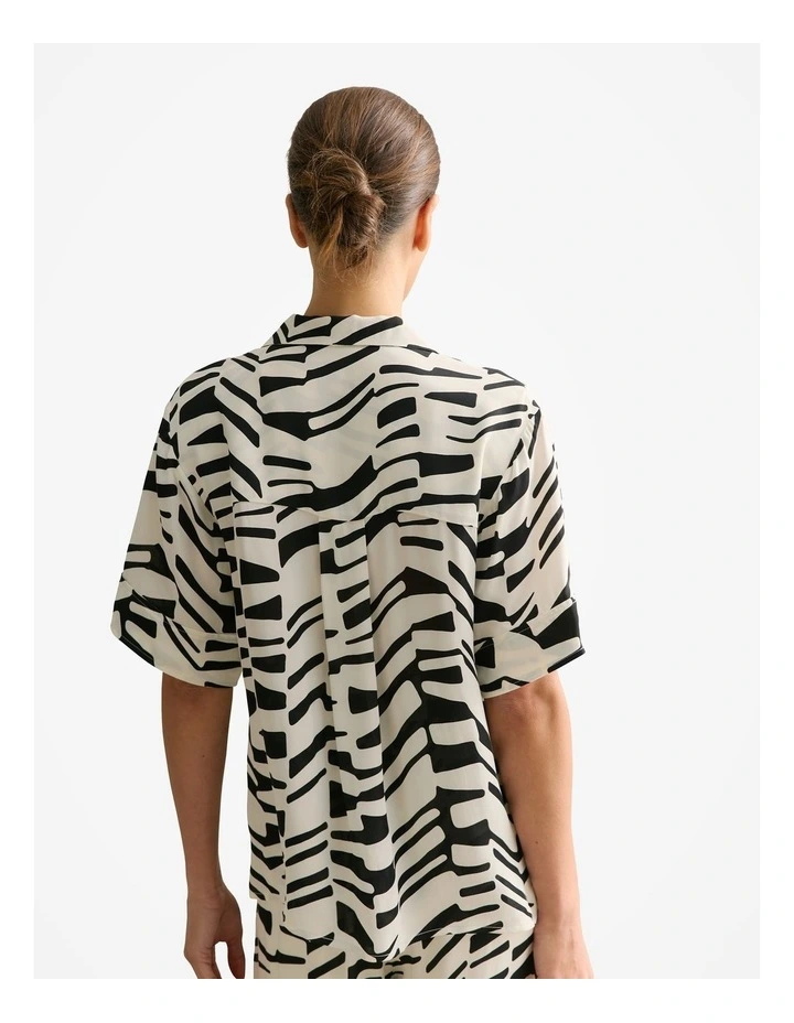 Bold Geo Camp Shirt in Black Multi image 4