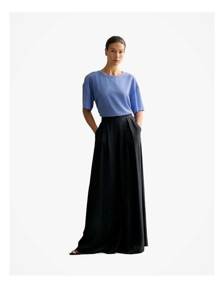 Silk Crepe Relaxed Top in Wedgewood Blue image 2