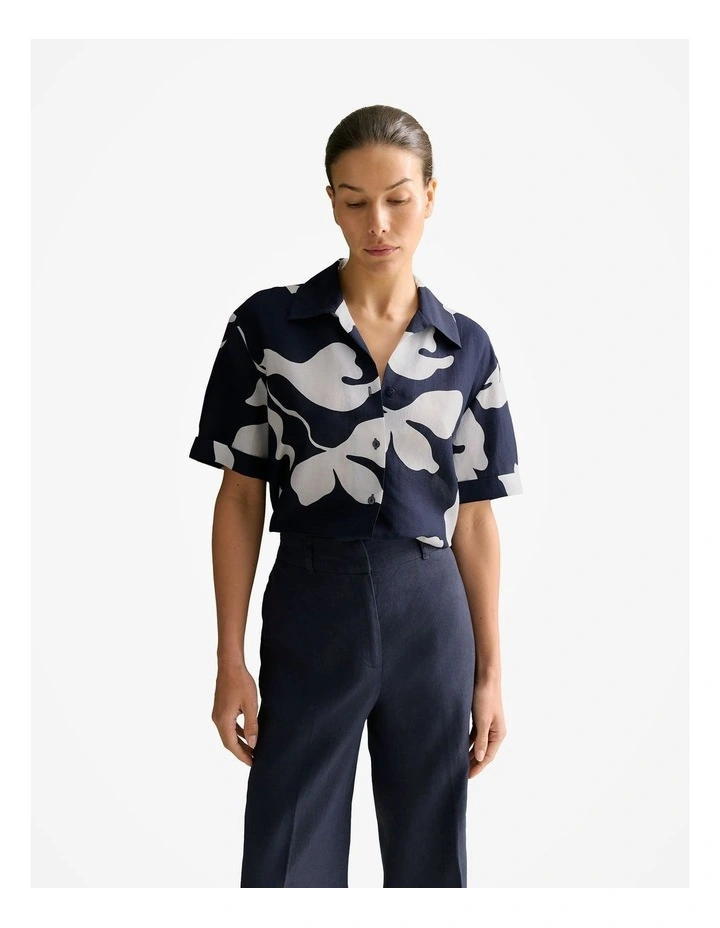 Palm Resort Shirt in Navy image 1