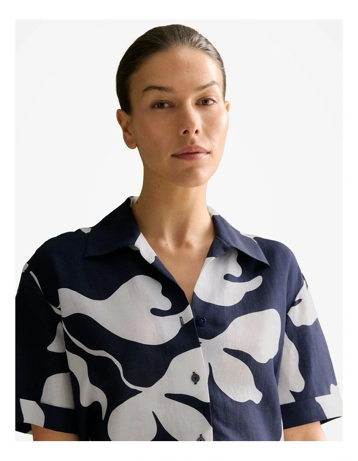 Palm Resort Shirt in Navy image 3