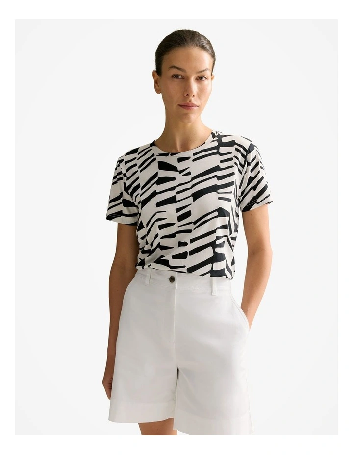 Australian Cotton Bold Geo T-shirt in Black Multi image 1
