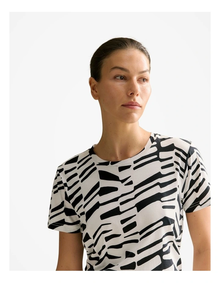 Australian Cotton Bold Geo T-shirt in Black Multi image 3