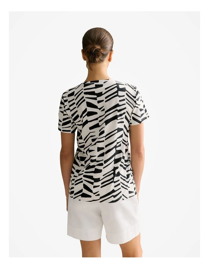 Australian Cotton Bold Geo T-shirt in Black Multi image 4