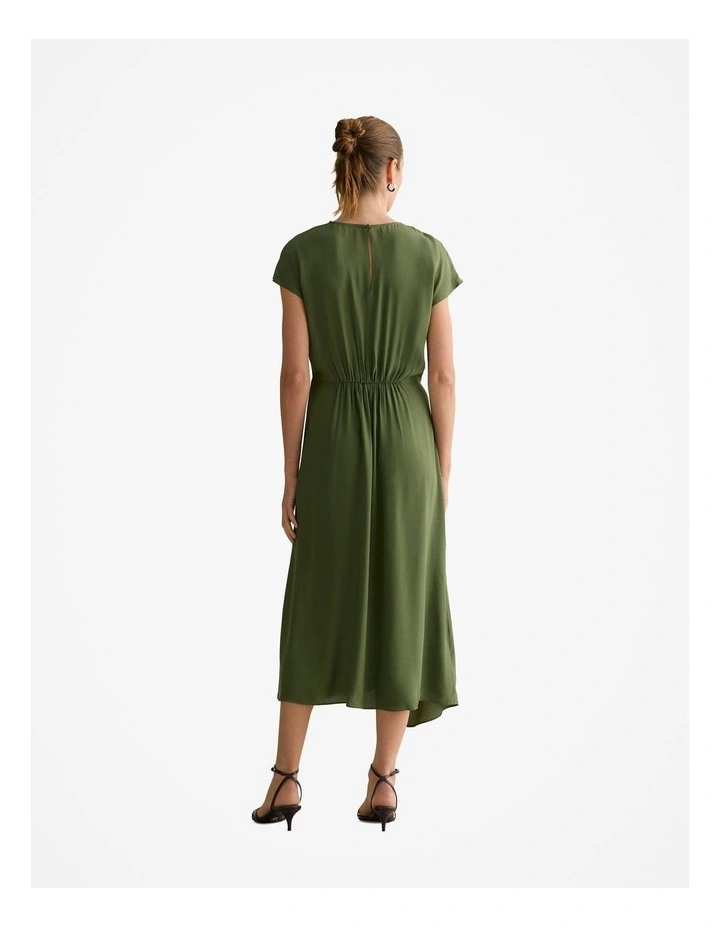 Asymmetric Hem Dress in Ivy image 4
