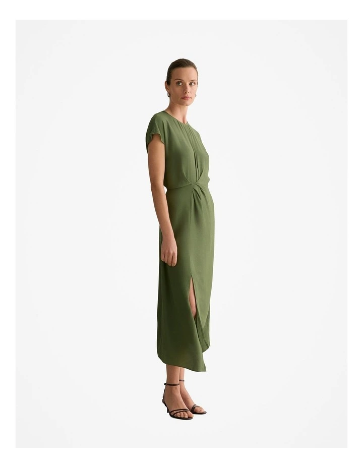 Asymmetric Hem Dress in Ivy image 5
