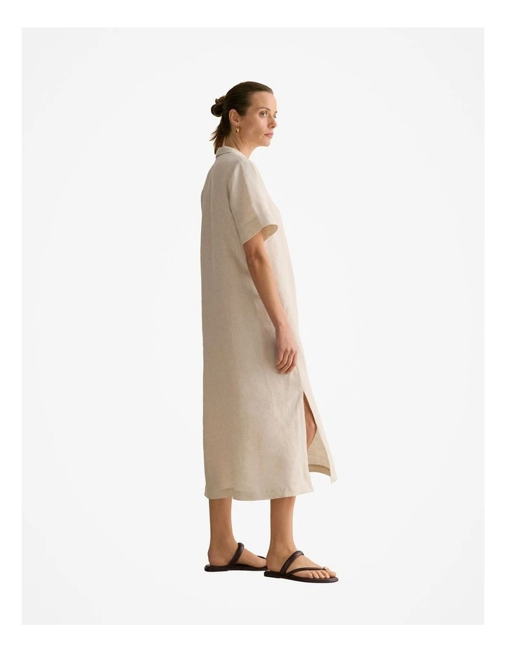 Yarn Dyed Linen Shift Dress in Flax image 5