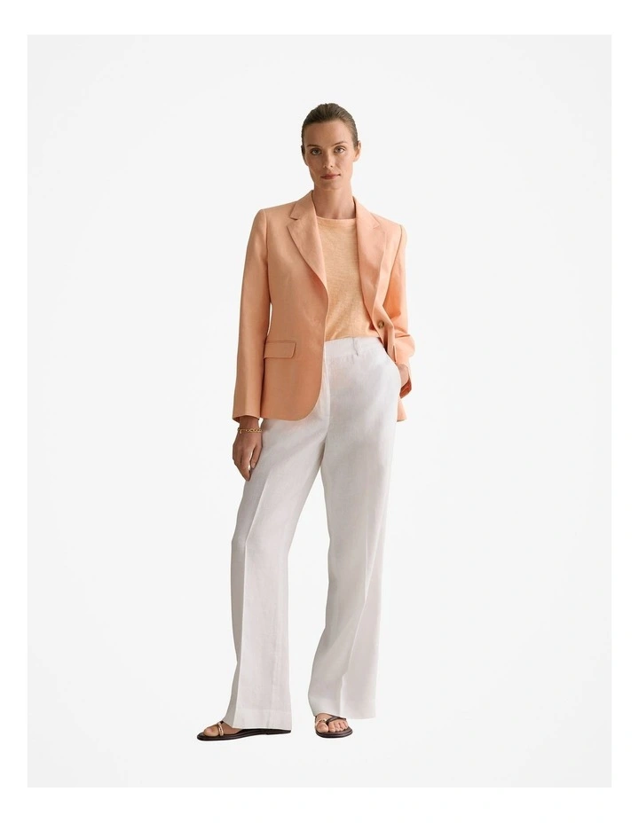 Linen Cotton Knit Relaxed T-shirt in Pale Apricot image 2