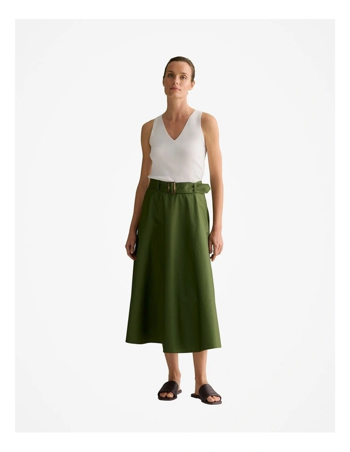 Mercerised V Neck Tank in White image 2