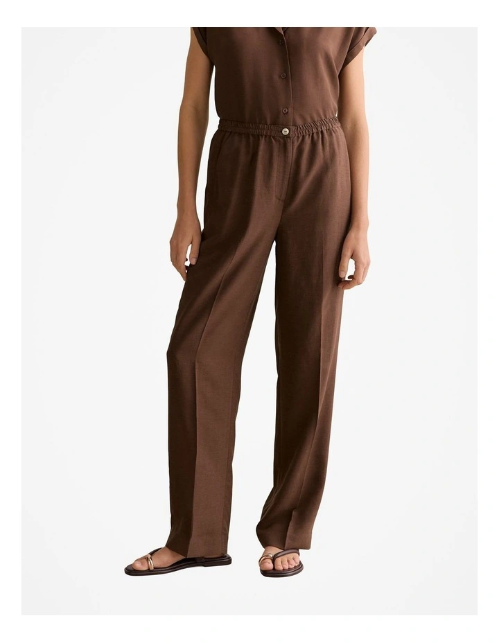 Straight Leg Easy Pant in Chocolate image 1