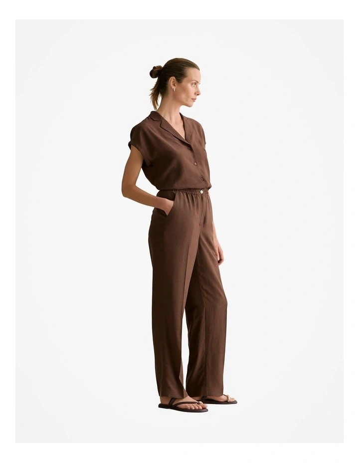 Straight Leg Easy Pant in Chocolate image 4